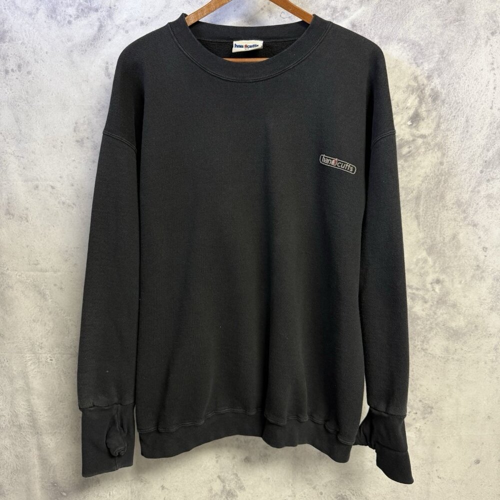 Vintage Handcuffs Skateboard Sweatshirt Mens XL 25x27.5 Black Skate 90s Y2K